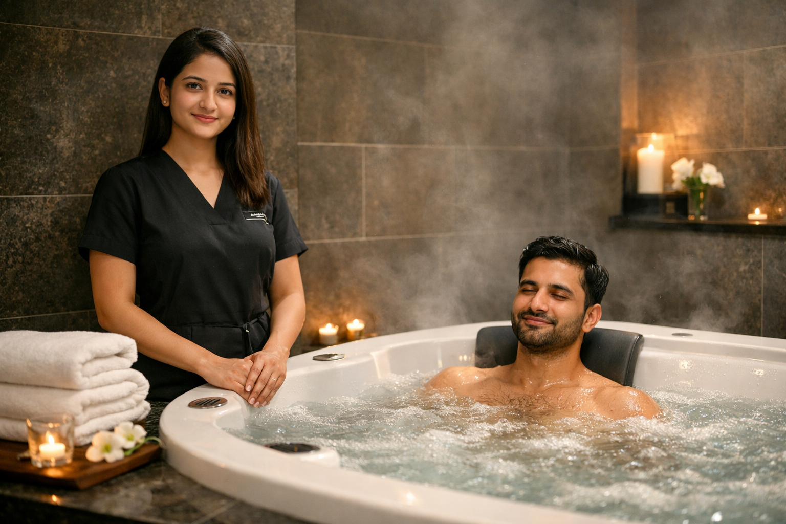 Private Jacuzzi and Couple Massage Experience in Manikonda